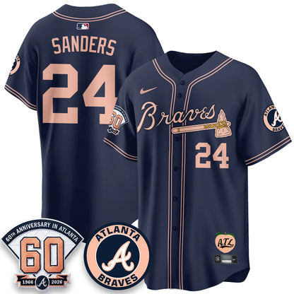 ATL 60th Anniversary Peach Edition Vapor Premier Limited Jersey - Stitched