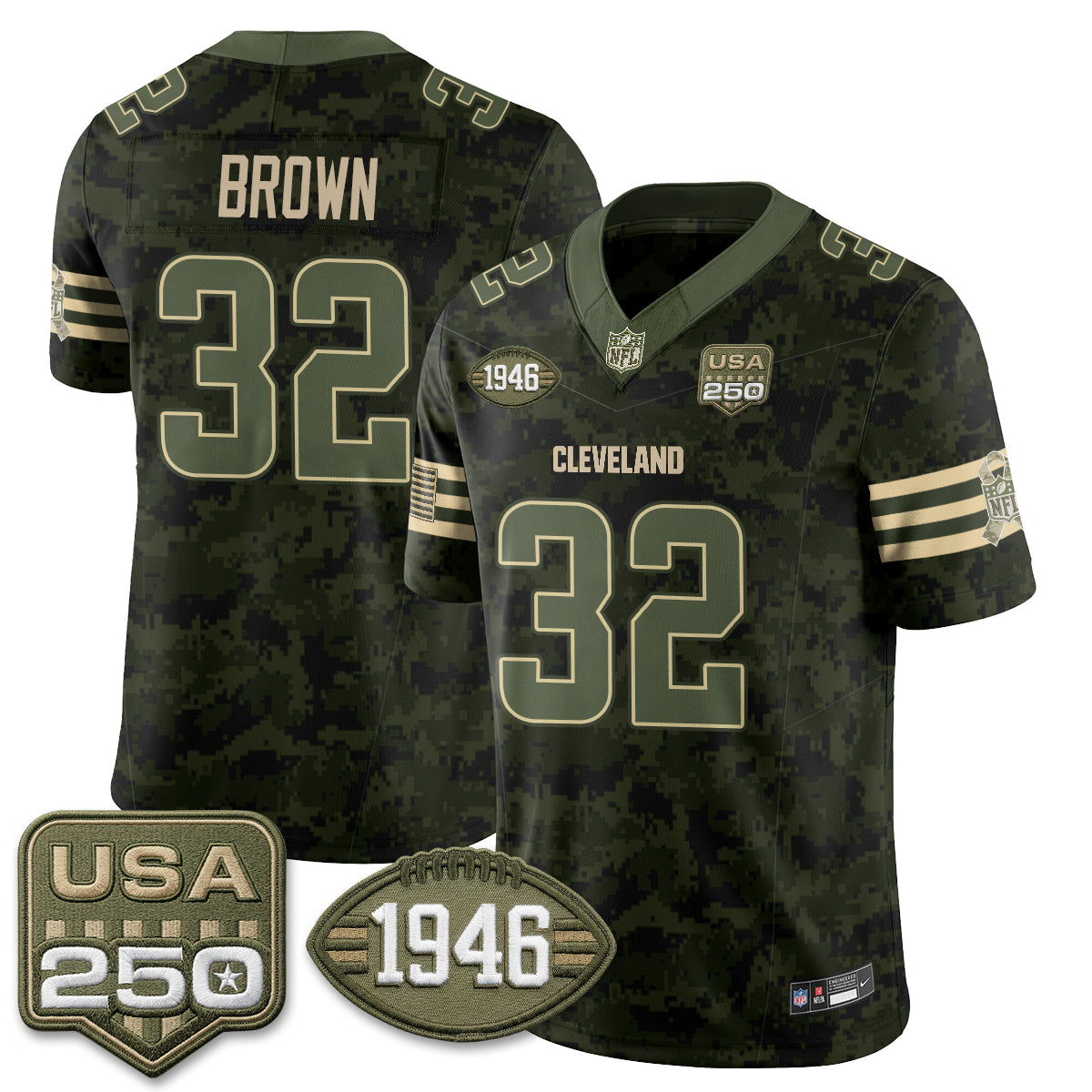 CLE 2026 Salute to Service Vapor Jersey - Stitched