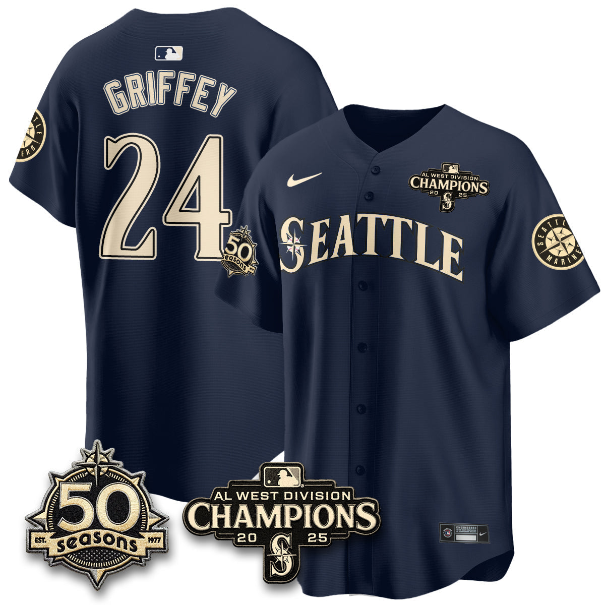 SEA Vapor Premier Limited Jersey - 50th Anniversary & AL West Division Champions - Steelheads Community Funds - Stitched