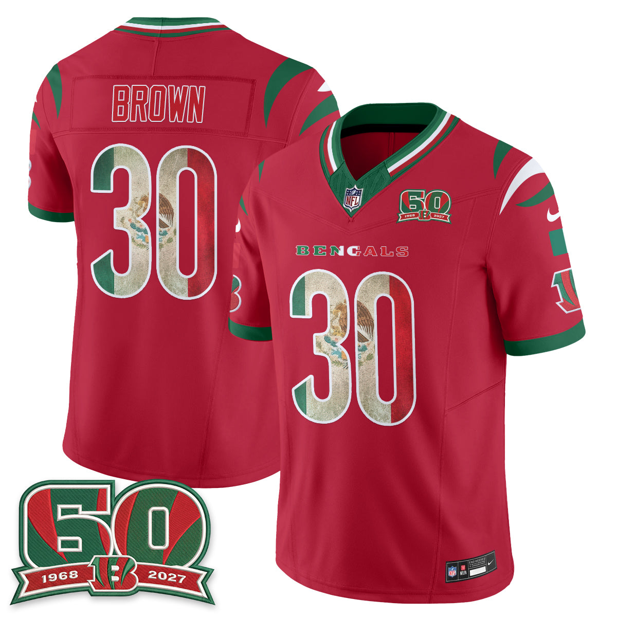 Cincinnati Bengals Mexico Edition Vapor Jersey - Stitched