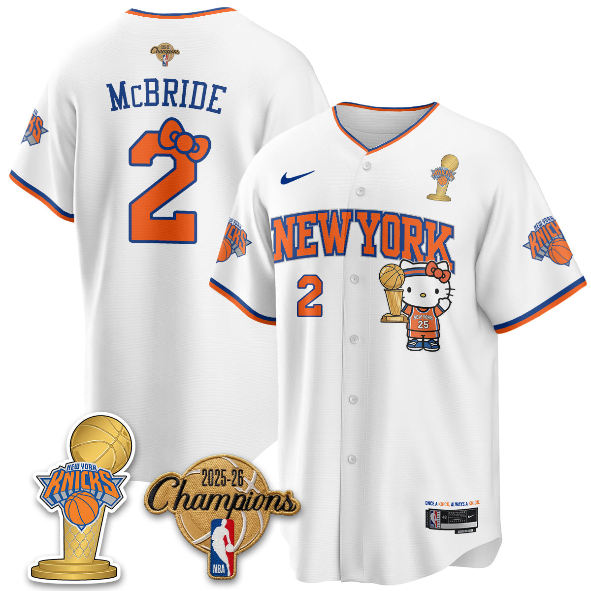NYK 2026 NBA Champions x Meow Kitty Vapor Jersey - Stitched