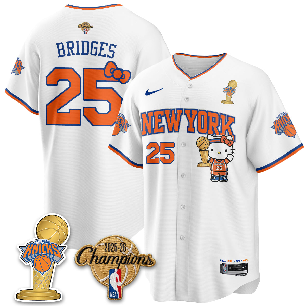 NYK 2026 NBA Champions x Meow Kitty Vapor Jersey - Stitched