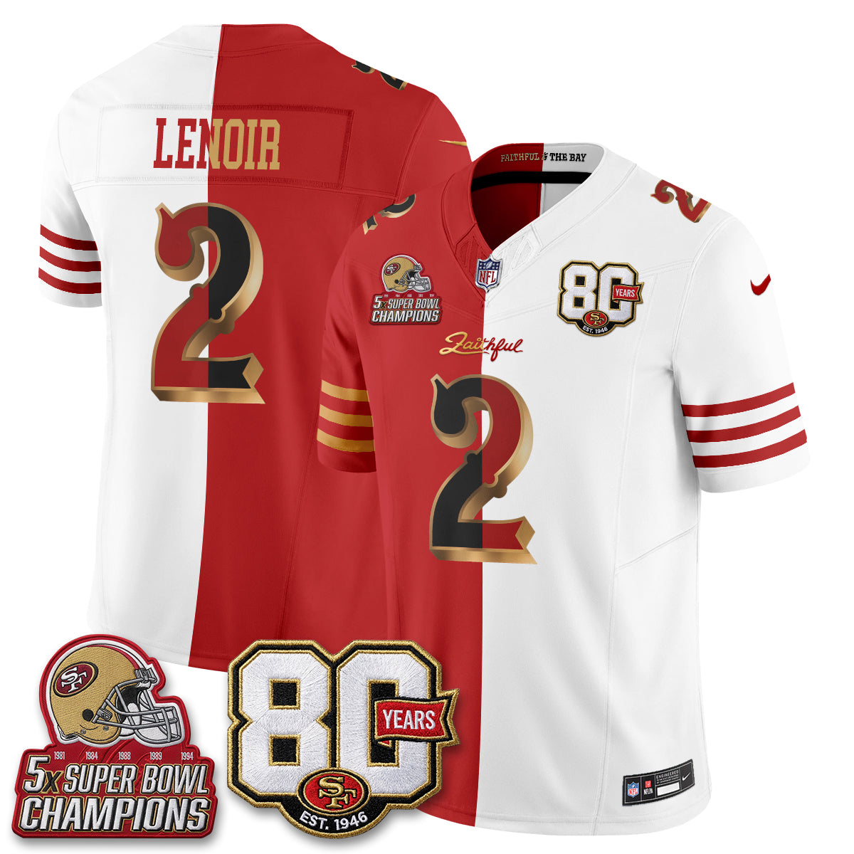 SF Rivalries Split Edition Vapor Jersey - Stitched