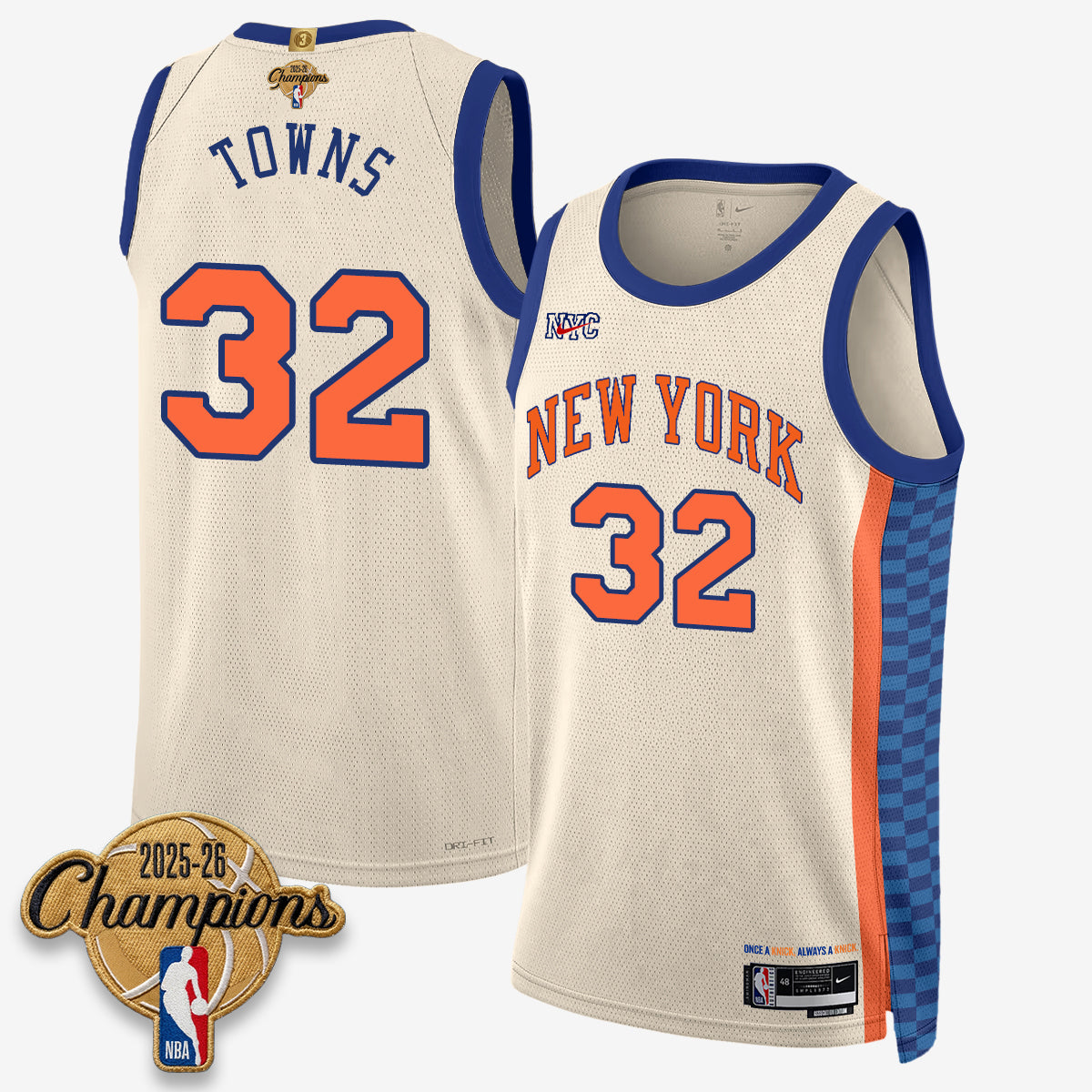 NYK 2026 Basketball Champions Vapor Jersey V2- Stitched