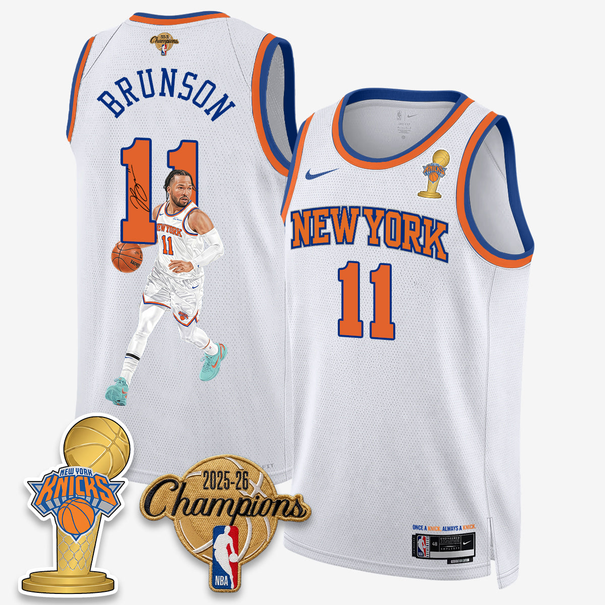 NYK 2026 Basketball Jalen Brunson Champions Vapor Jersey - Stitched