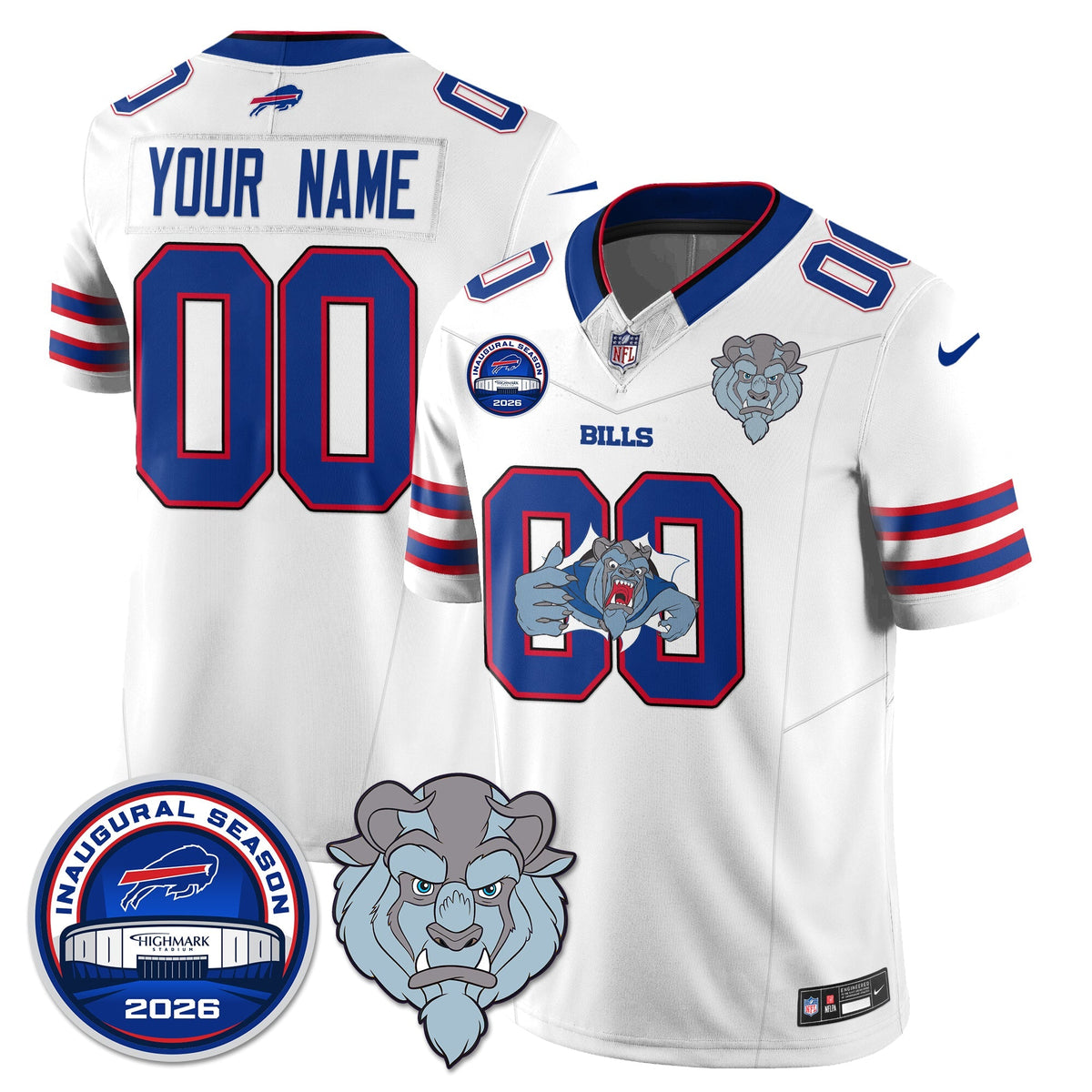 BUF x Hairy Blue Beast Edition Vapor Custom Jersey - Stitched