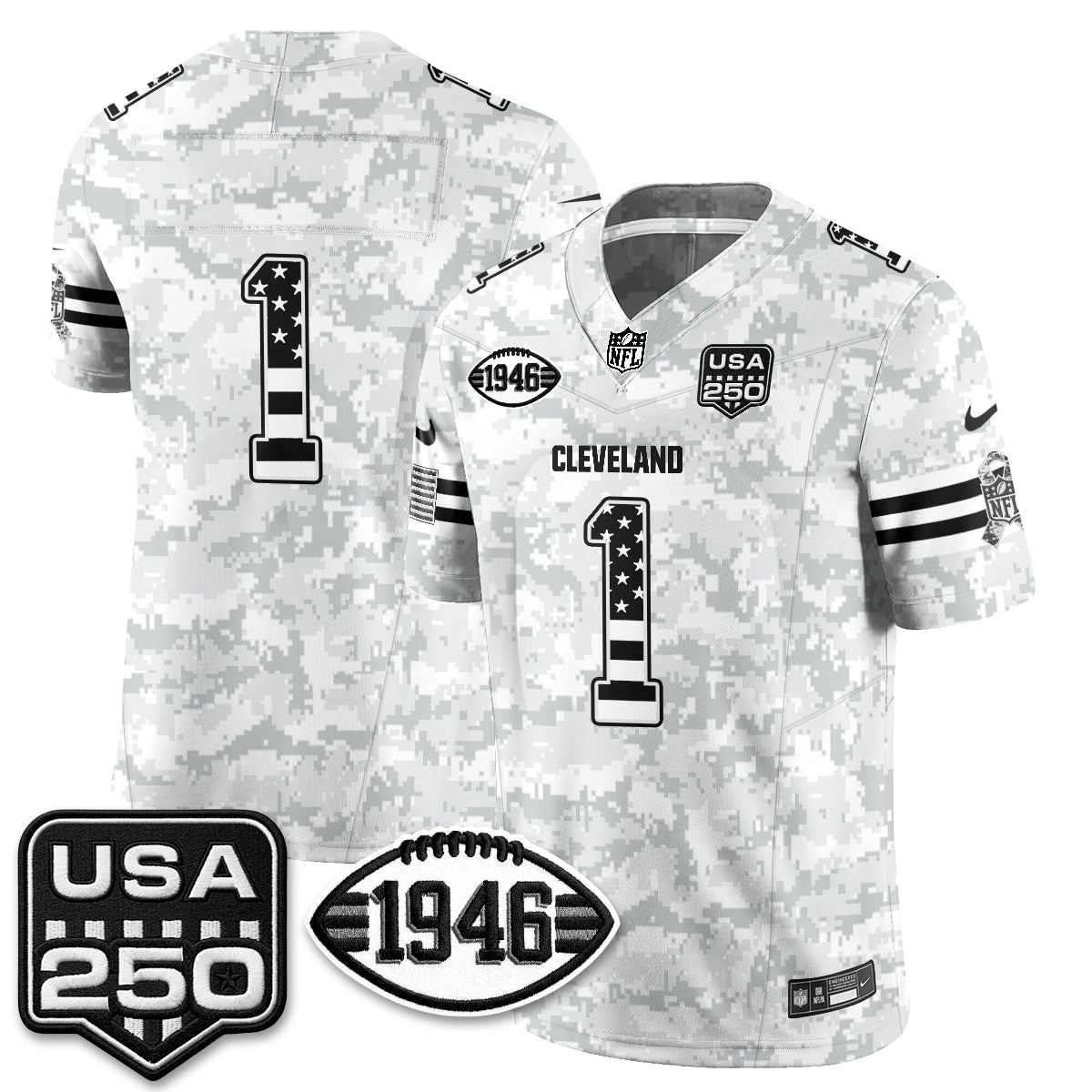 CLE 2026 Salute to Service Vapor Jersey - Stitched