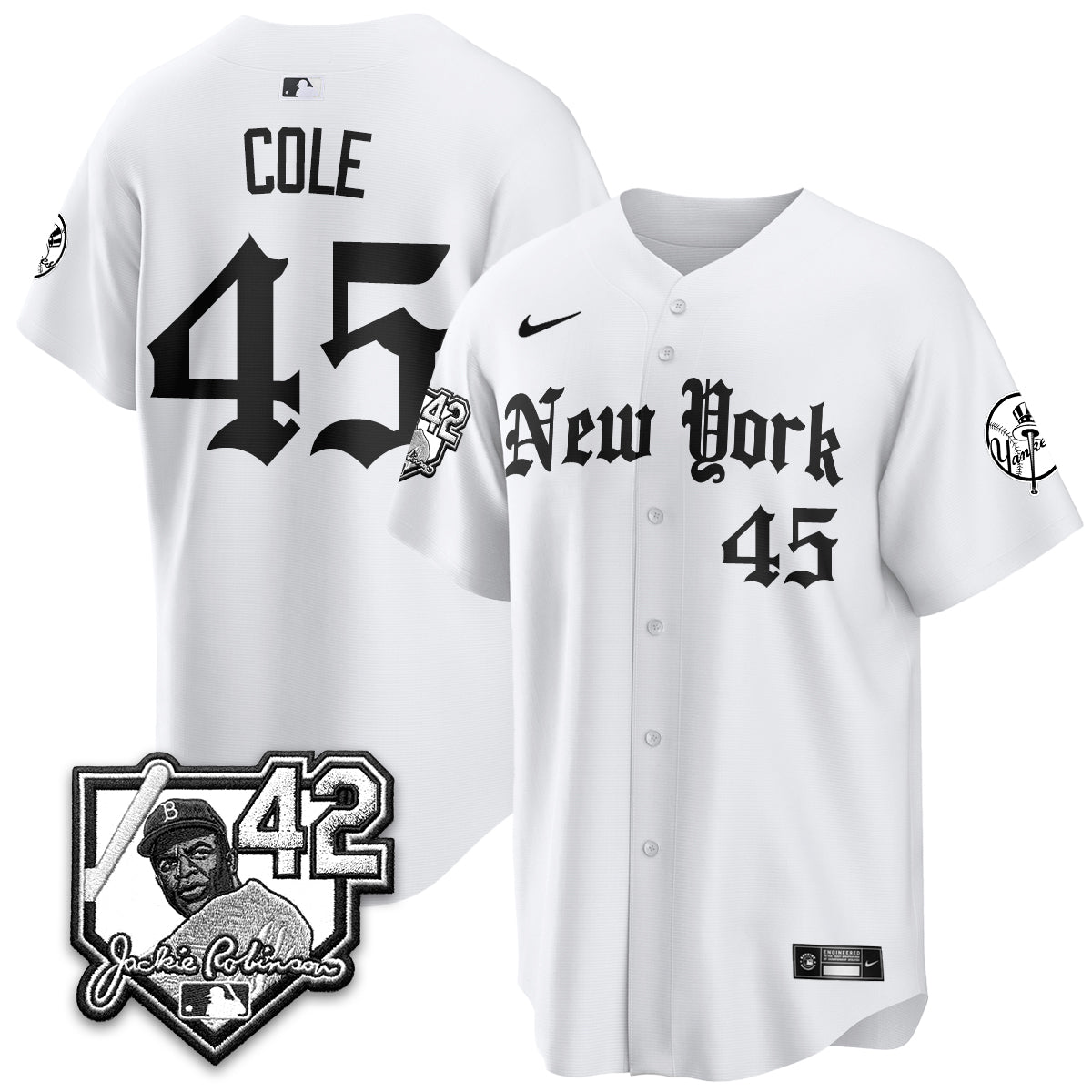 NYY 2026 Jackie Robinson Day Gothic Vapor Limited Jersey - Stitched