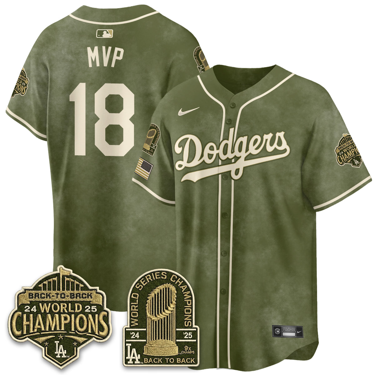 LAD New Era Olive 2026 Armed Forces Day Jersey -Stitched