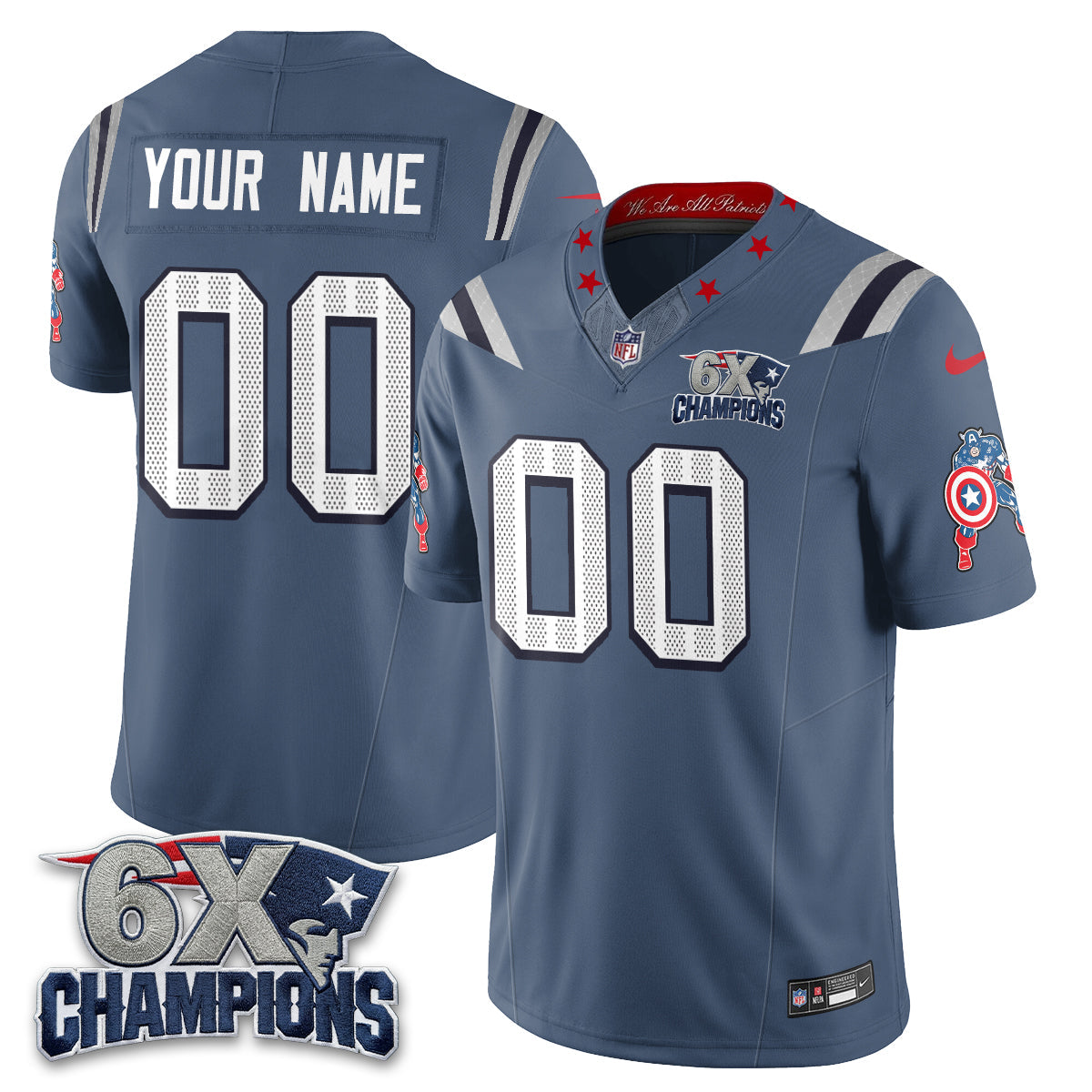 NE x Vibranium Shield Edition Vapor Custom Jersey V2 - Stitched