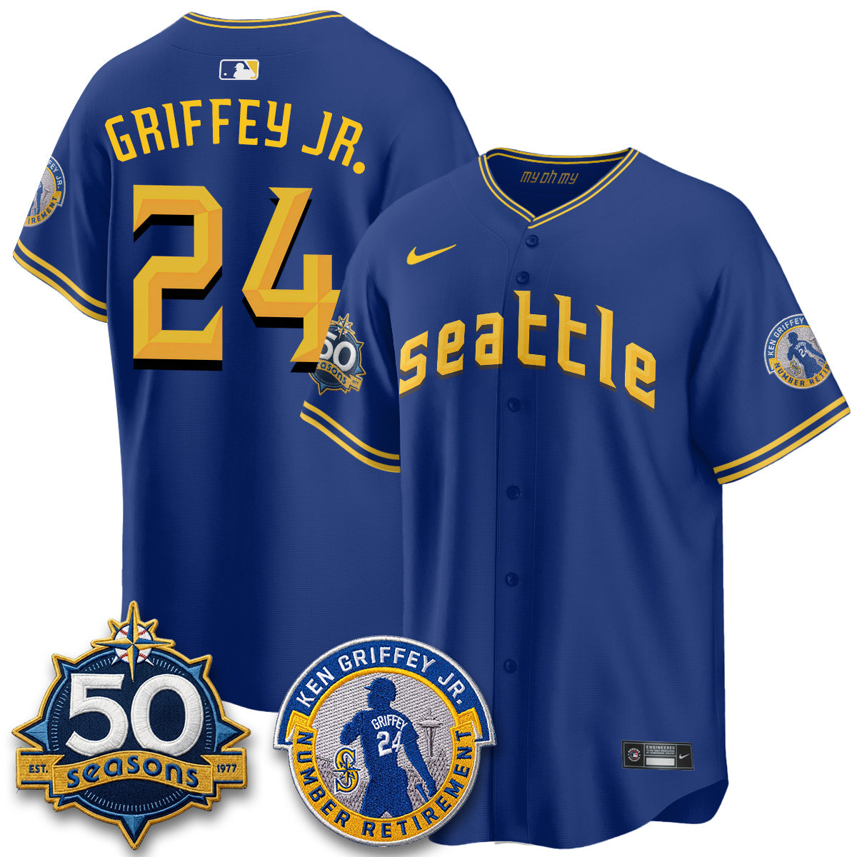 SEA Ken Griffey Jr. Patch Vapor Premier Limited Jersey - Stitched