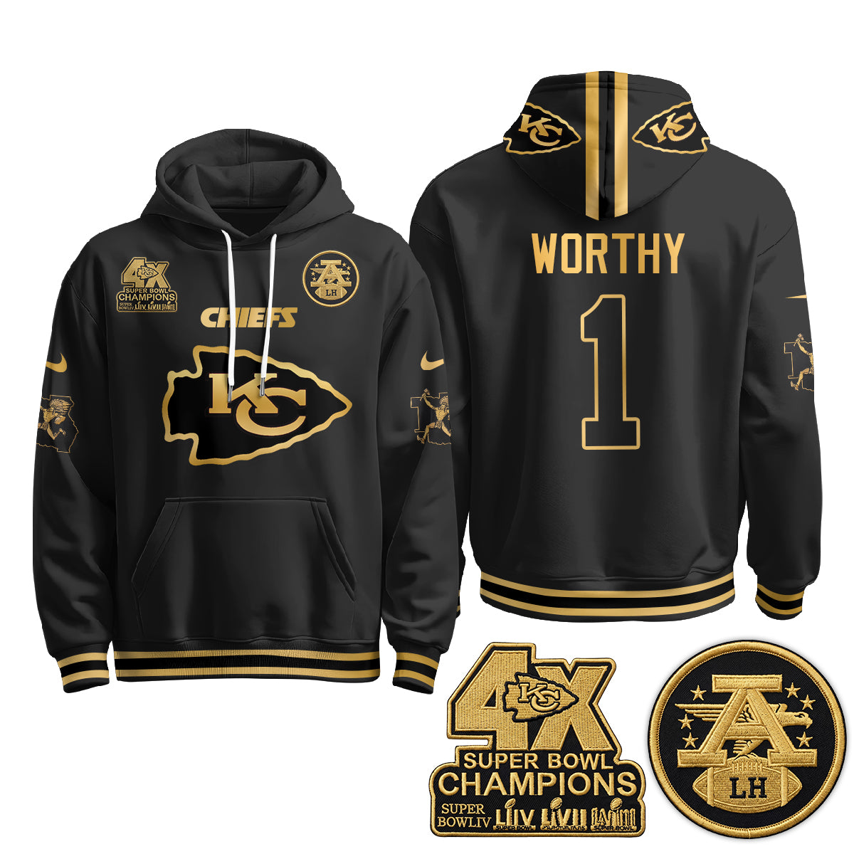 KC 4X Champs Gold Edition Hoodie - Stitched