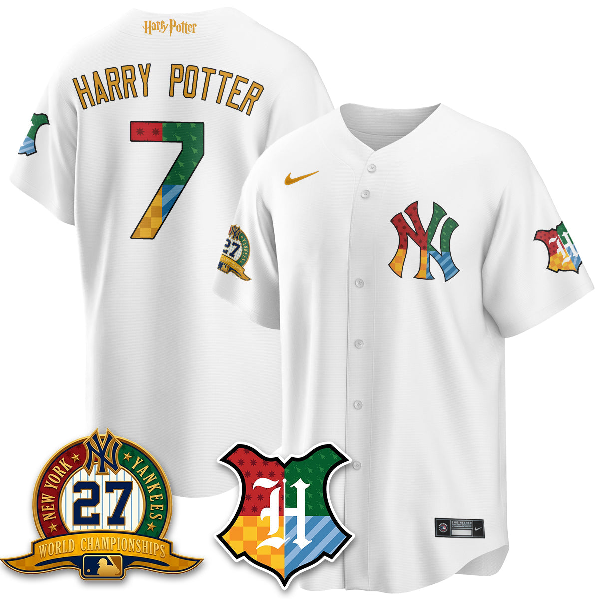 NYY x "The Lightning Bolt Wizard" Edition Vapor Jersey- Stitched