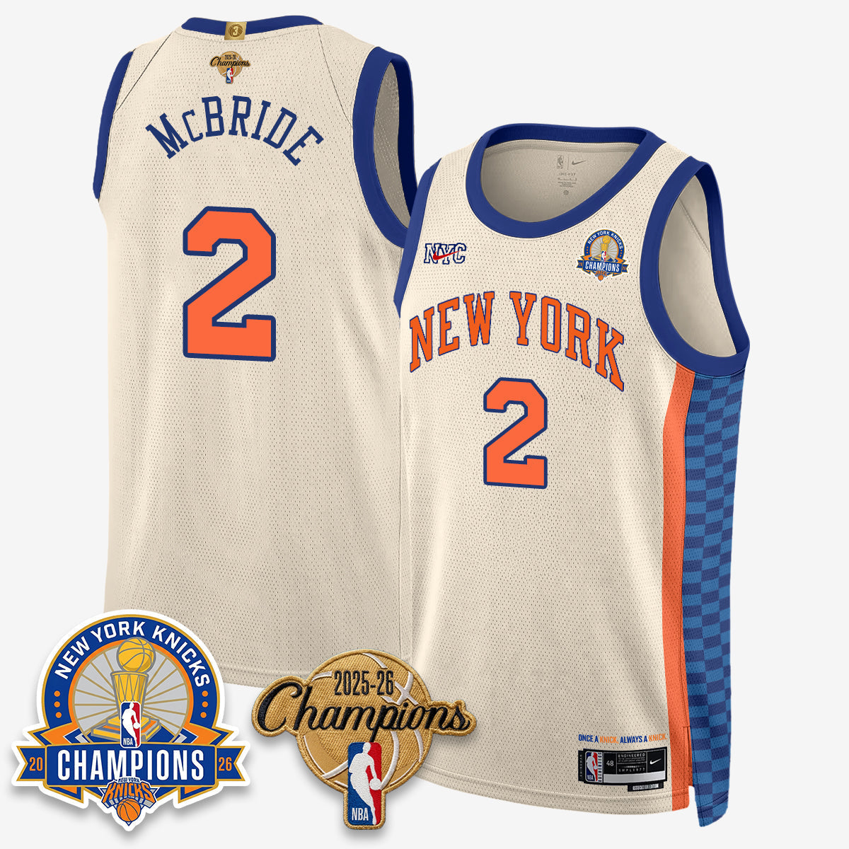 NYK 2026 Basketball Champions Special Edition Vapor Jersey V2- Stitched