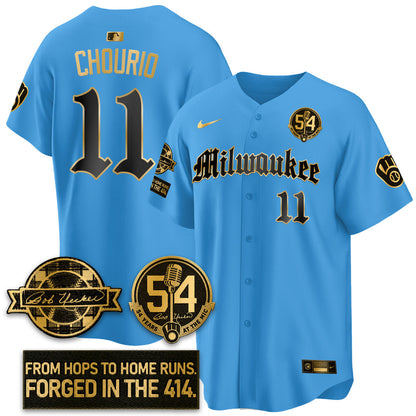 MIL Bob Uecker Patch Vapor Premier Limited Jersey - Gothic Edition - Stitched