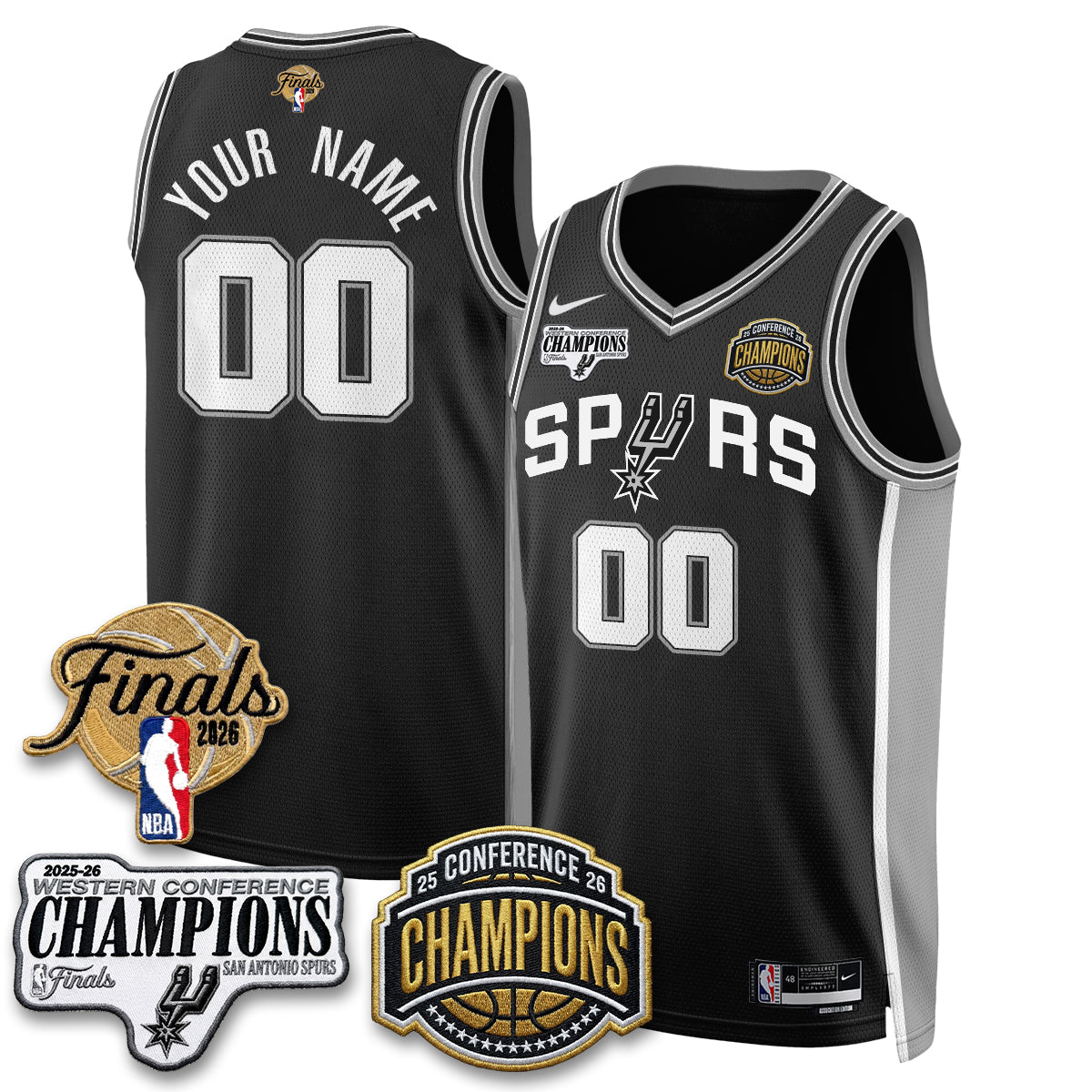 SAS 2026 NBA Western Conference Champions Vapor Custom Jersey - Stitched