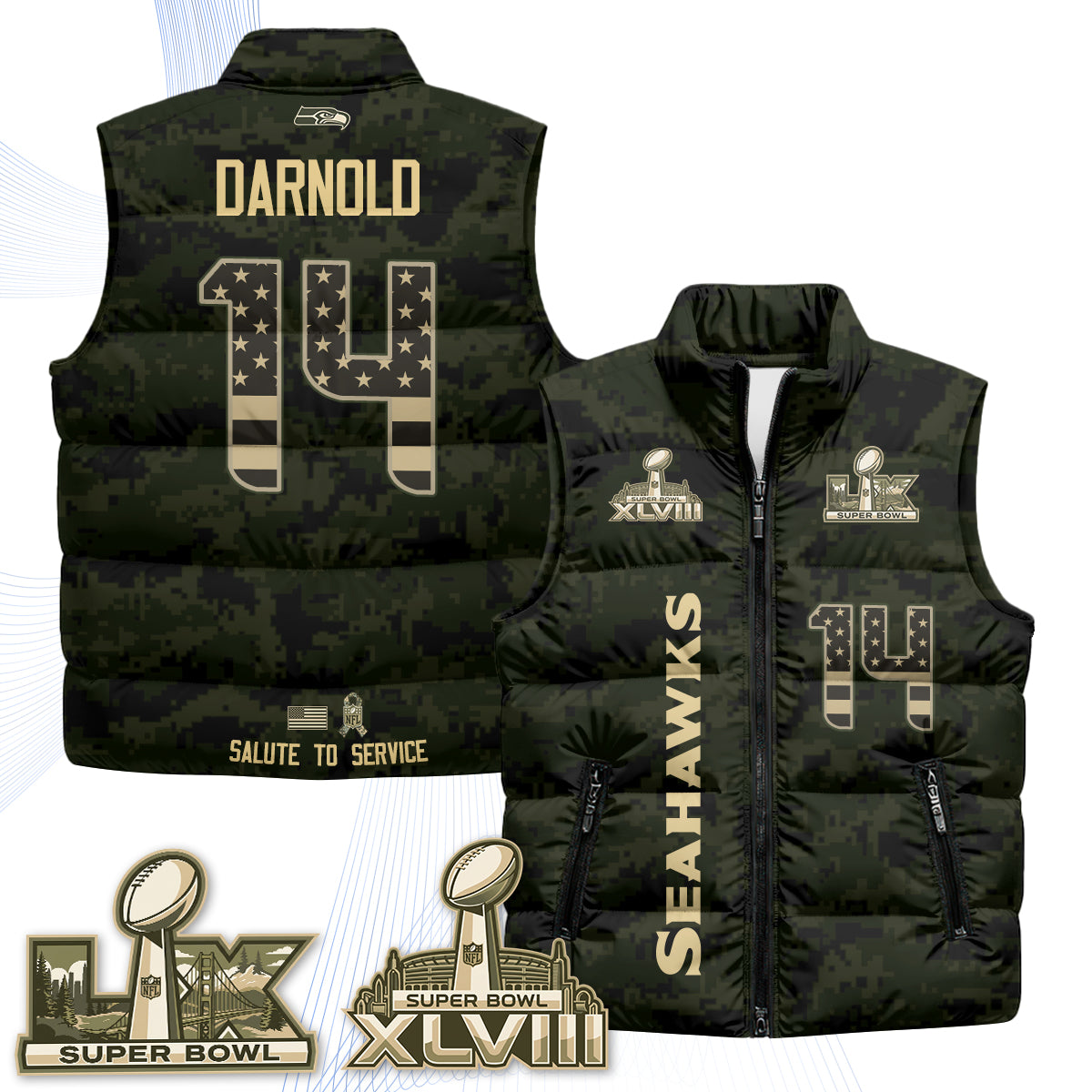 SEA 2026 Salute to Service Puffer Vest - Printed