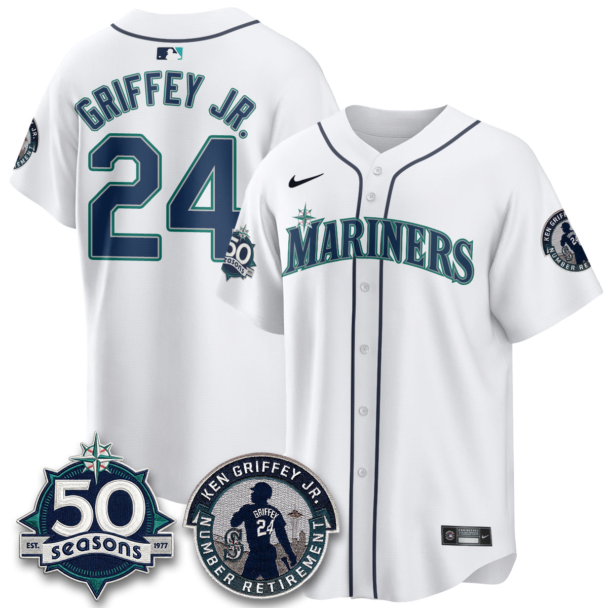 SEA Ken Griffey Jr. Patch Vapor Premier Limited Jersey - Stitched