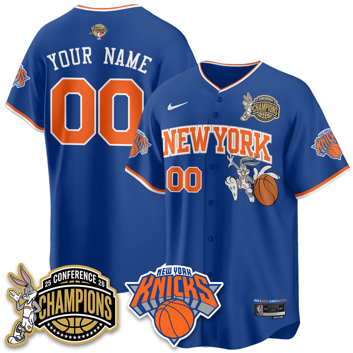 NYK 2026 NBA Finals x Bunny Vapor Custom Jersey V2- Stitched