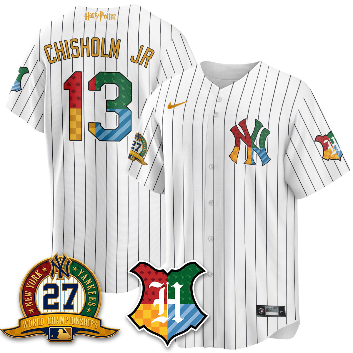NYY x "The Lightning Bolt Wizard" Edition Vapor Jersey- Stitched