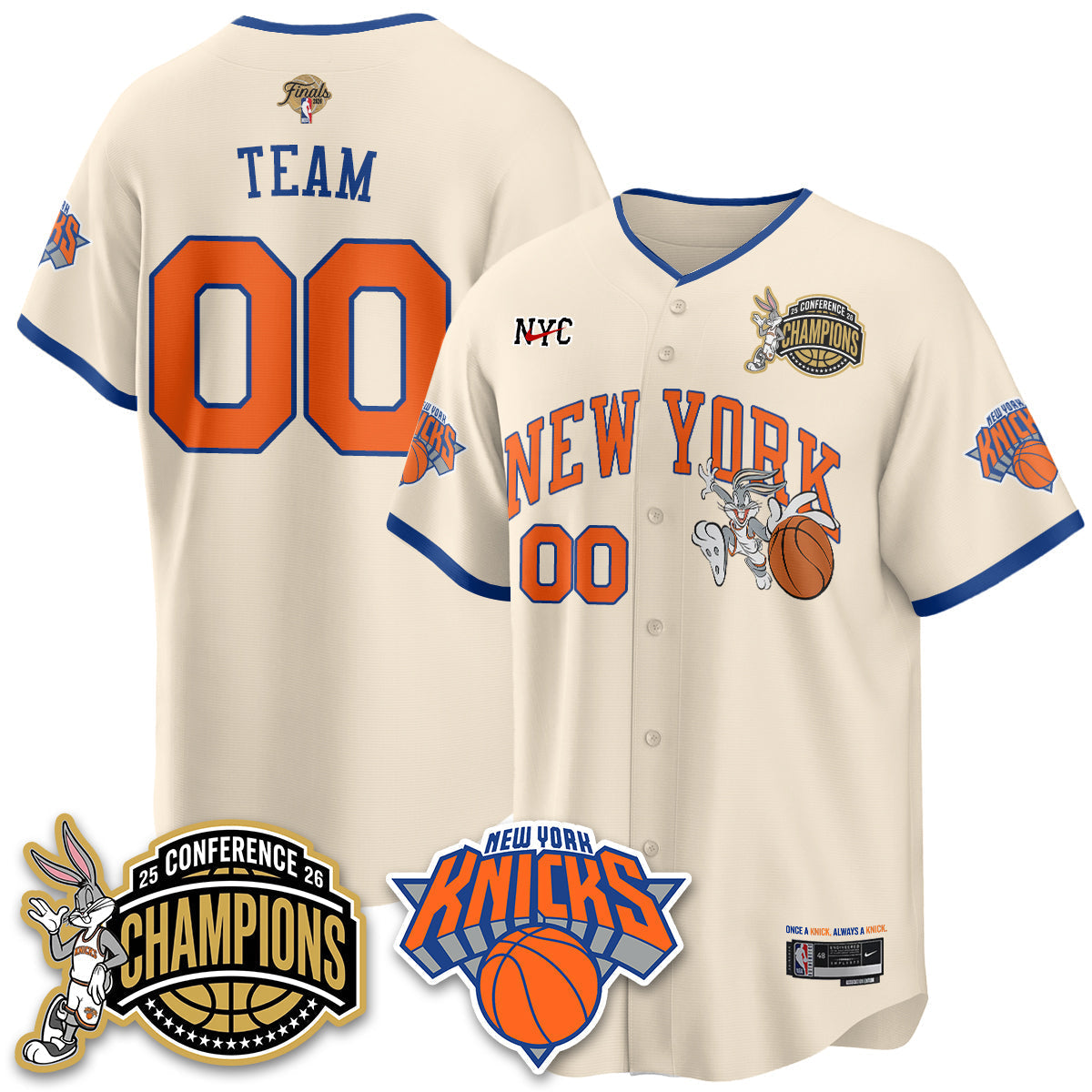 NYK 2026 NBA Finals x Bunny Vapor Jersey V2- Stitched