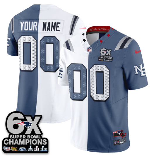 New England Patriots Rivalries Split Edition Vapor Custom Jersey - Stitched