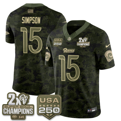 LAR 2026 Salute To Service Vapor Jersey - Stitched