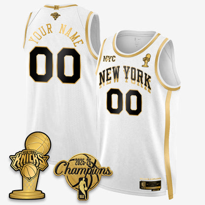 NYK 2026 NBA Champions Gold Edition Vapor Custom Jersey - Stitched