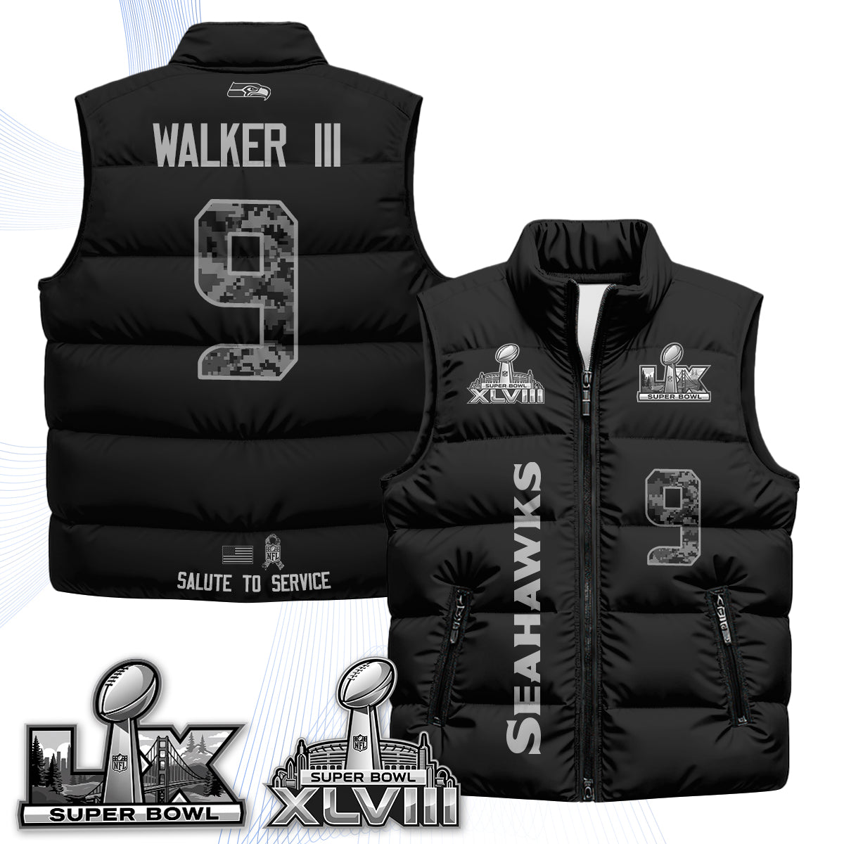 SEA 2026 Salute to Service Puffer Vest - Printed