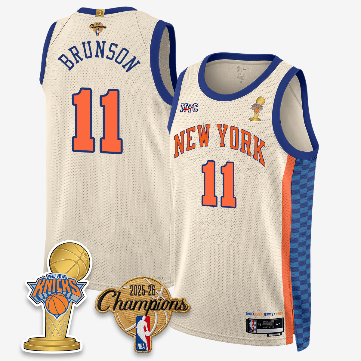 NYK 2026 Basketball Champions Vapor Jersey - Stitched