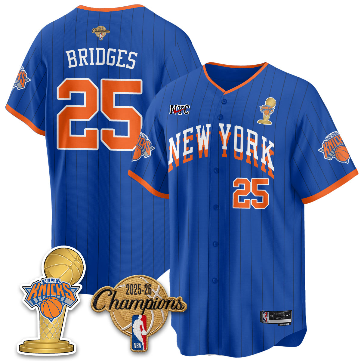 NYK 2026 NBA Champions Vapor Jersey - Stitched