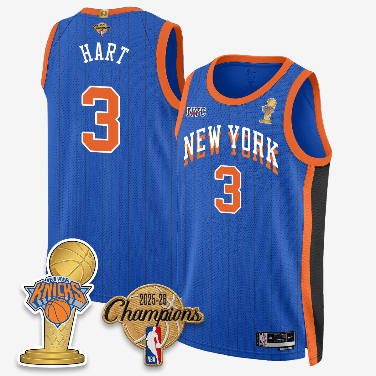 NYK 2026 Basketball Champions Vapor Jersey - Stitched
