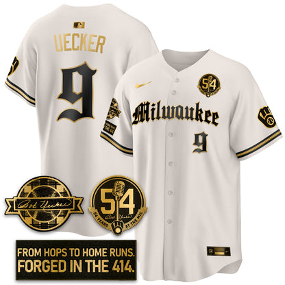 MIL Bob Uecker Patch Vapor Premier Limited Jersey - Gothic Edition - Stitched