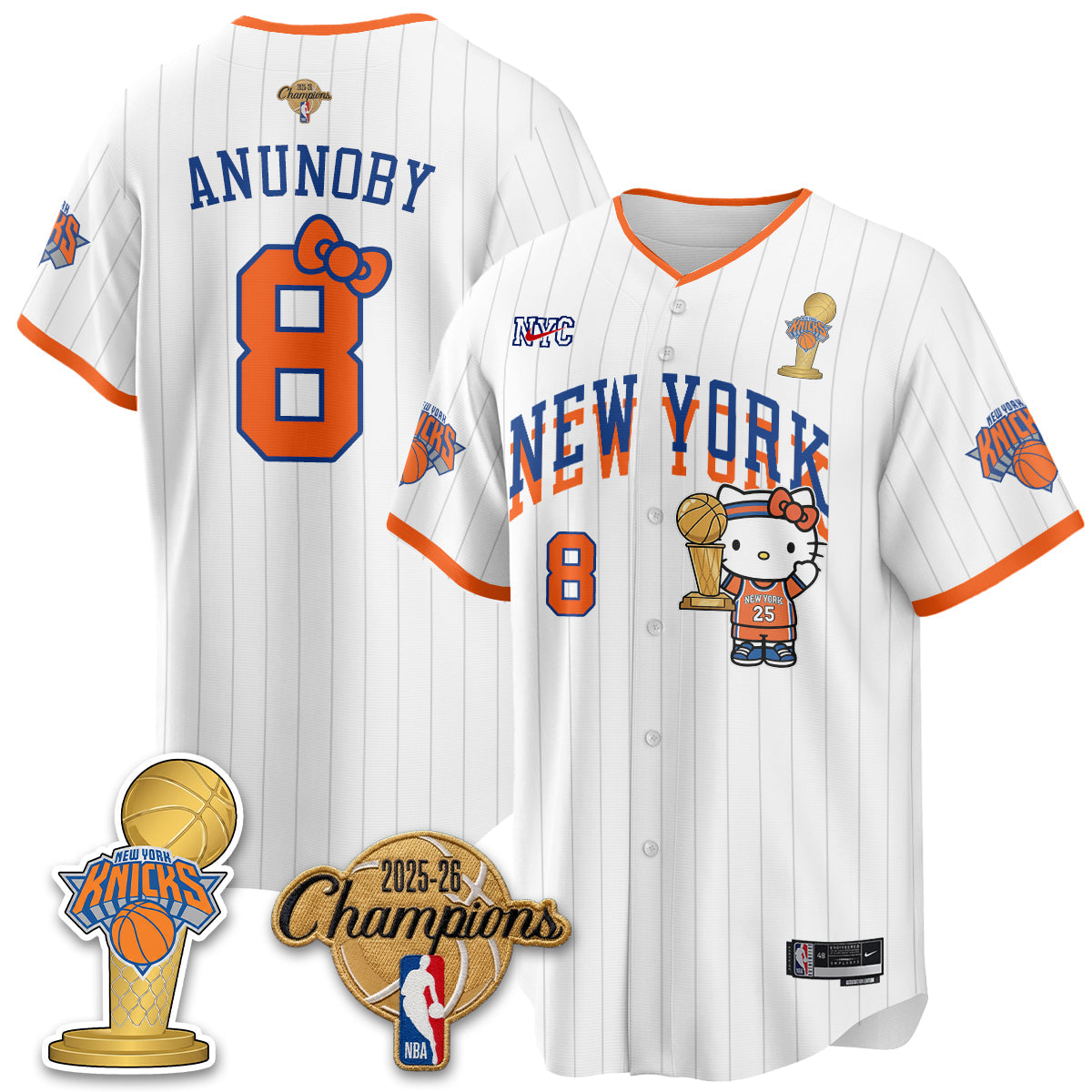 NYK 2026 NBA Champions x Meow Kitty Vapor Jersey - Stitched
