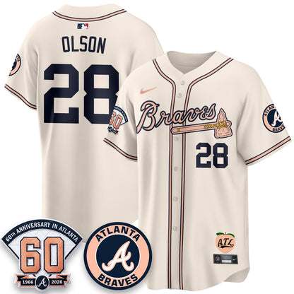 ATL 60th Anniversary Peach Edition Vapor Premier Limited Jersey - Stitched