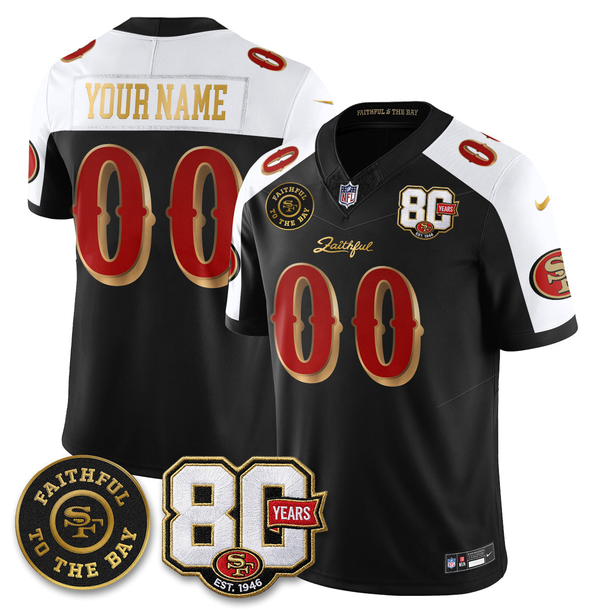 SF “Rivalries” Vapor Limited Custom Jersey - Faithful To The Bay Patch - Stitched