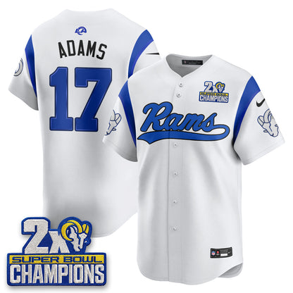 LAR 2X Champs Rivalries Baseball Vapor Jersey - Stitched