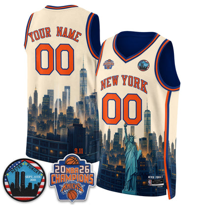 NYK Skyline Never Forget 9/11 Edition Vapor Custom Jersey - Printed