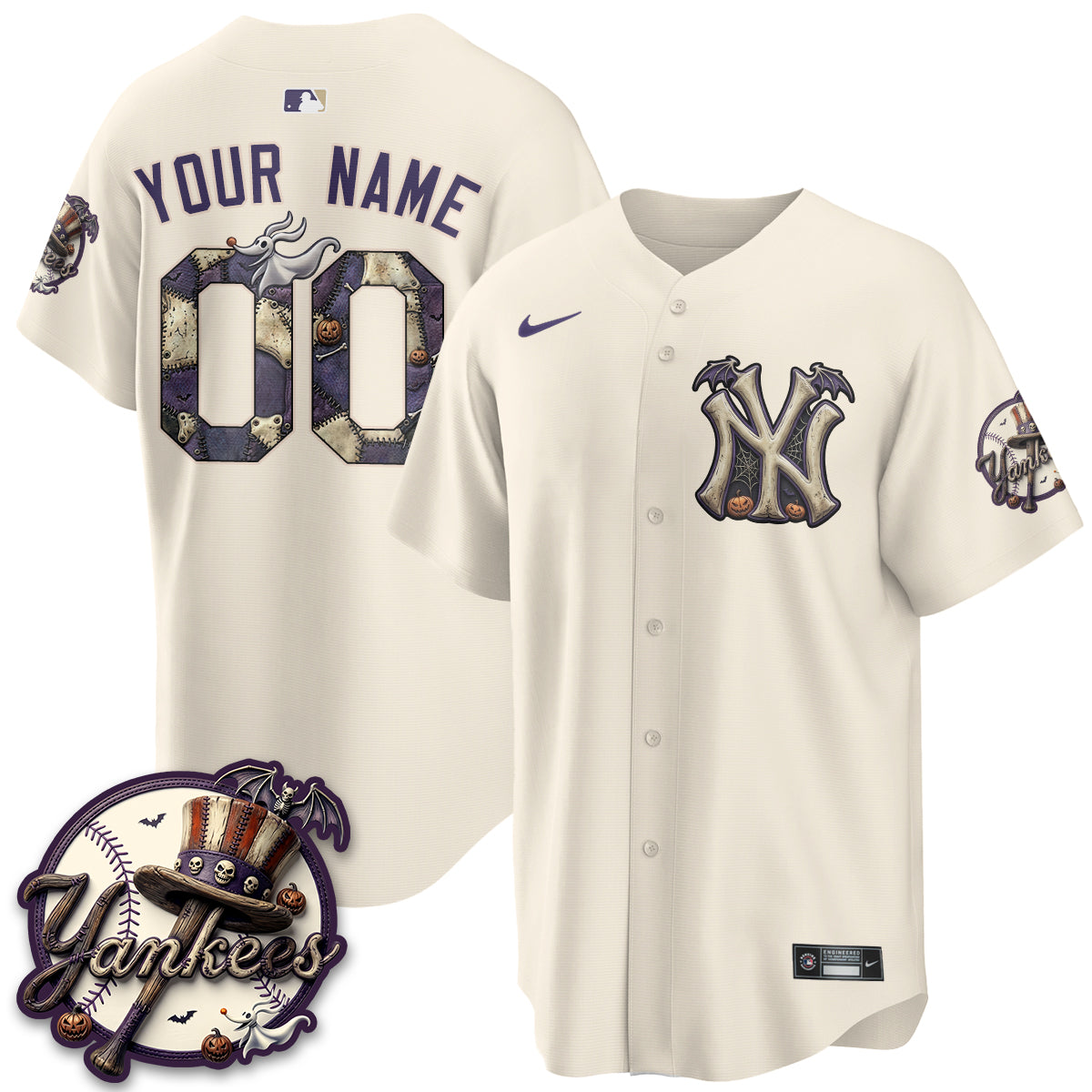 NYY Nightmare Edition Vapor Custom Jersey - Printed