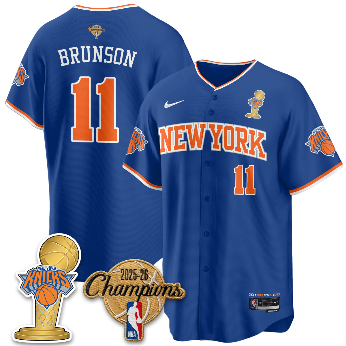 NYK 2026 NBA Champions Vapor Jersey - Stitched