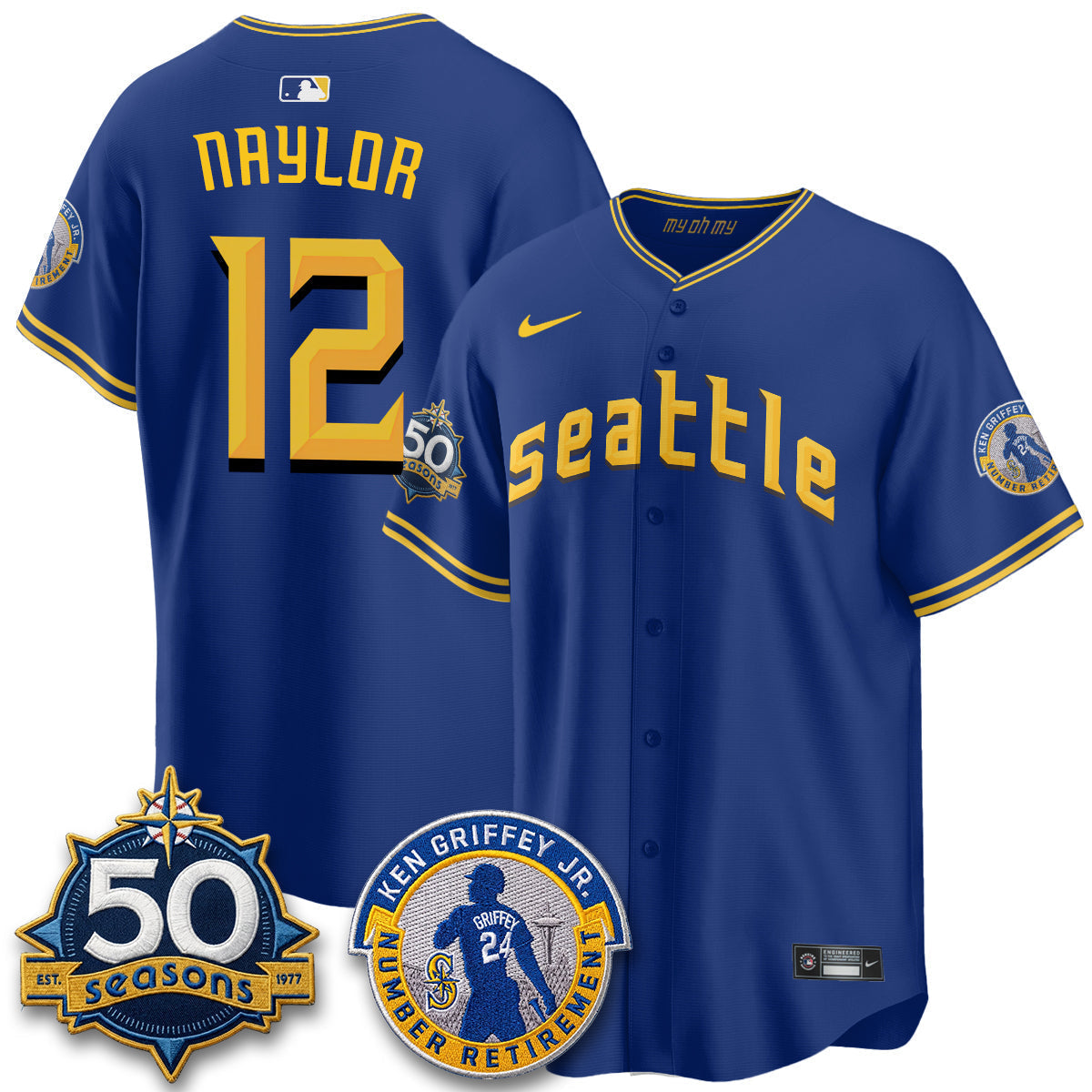 SEA Ken Griffey Jr. Patch Vapor Premier Limited Jersey - Stitched