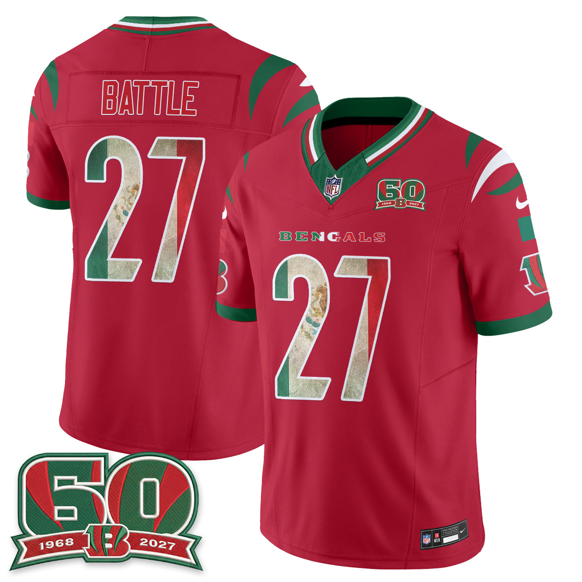 Cincinnati Bengals Mexico Edition Vapor Jersey - Stitched