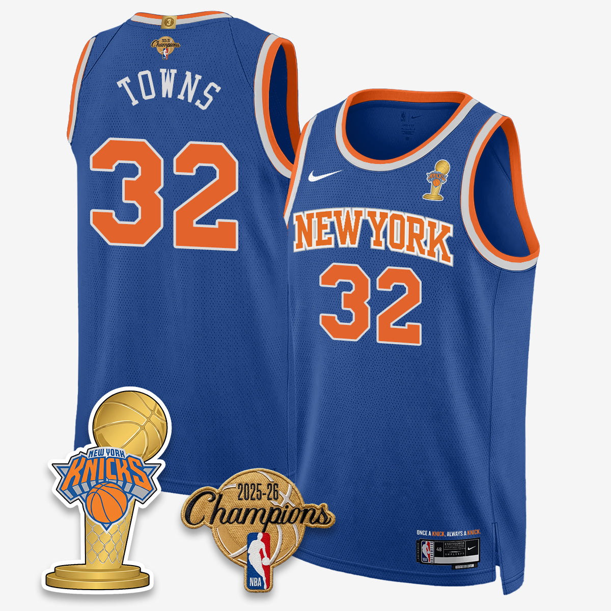 NYK 2026 Basketball Champions Vapor Jersey - Stitched