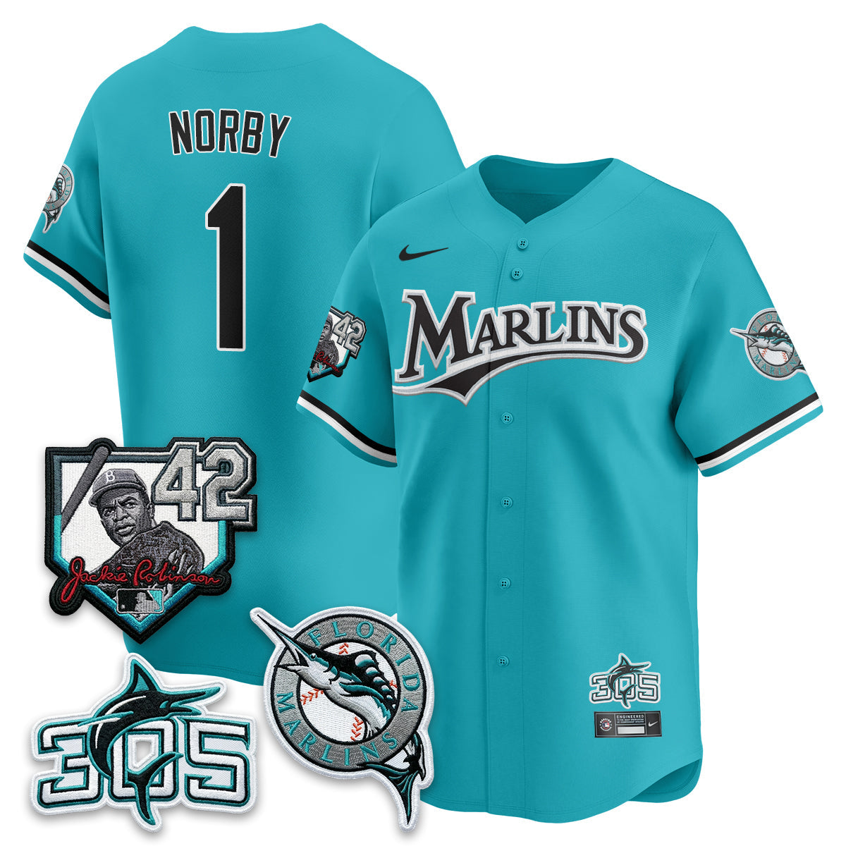 MIA 2026 Throwback Jackie Robinson New Era Vapor Limited Jersey - Stitched