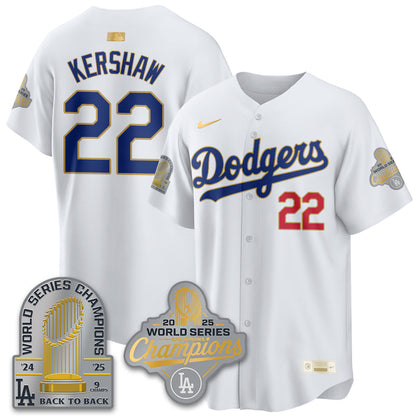 LAD Gold Collection Stadium Vapor Limited Jersey - 9x Champs - Stitched