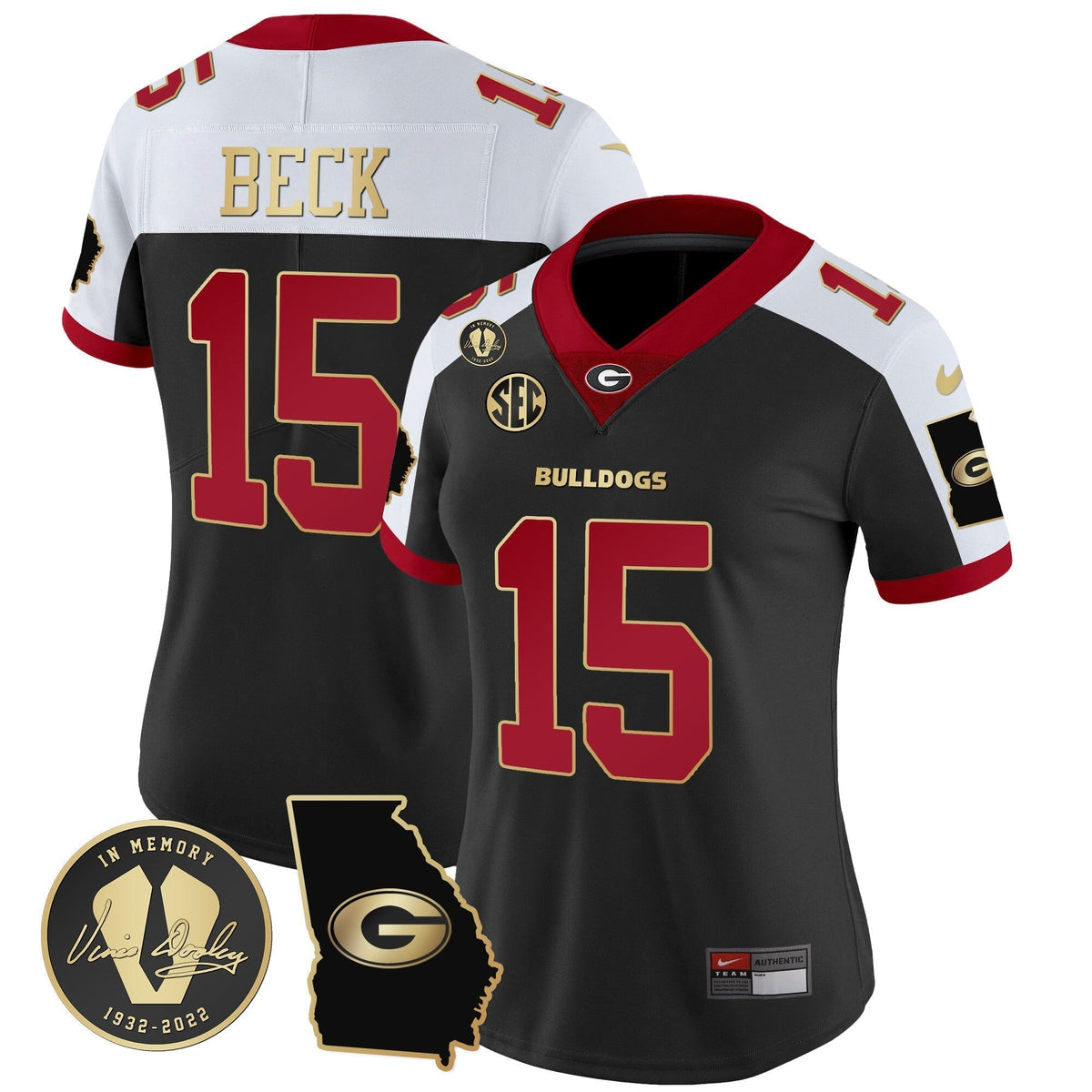 Women's Georgia Bulldogs 2023 Vapor Jersey V3 - Georgia Map - All Stitched