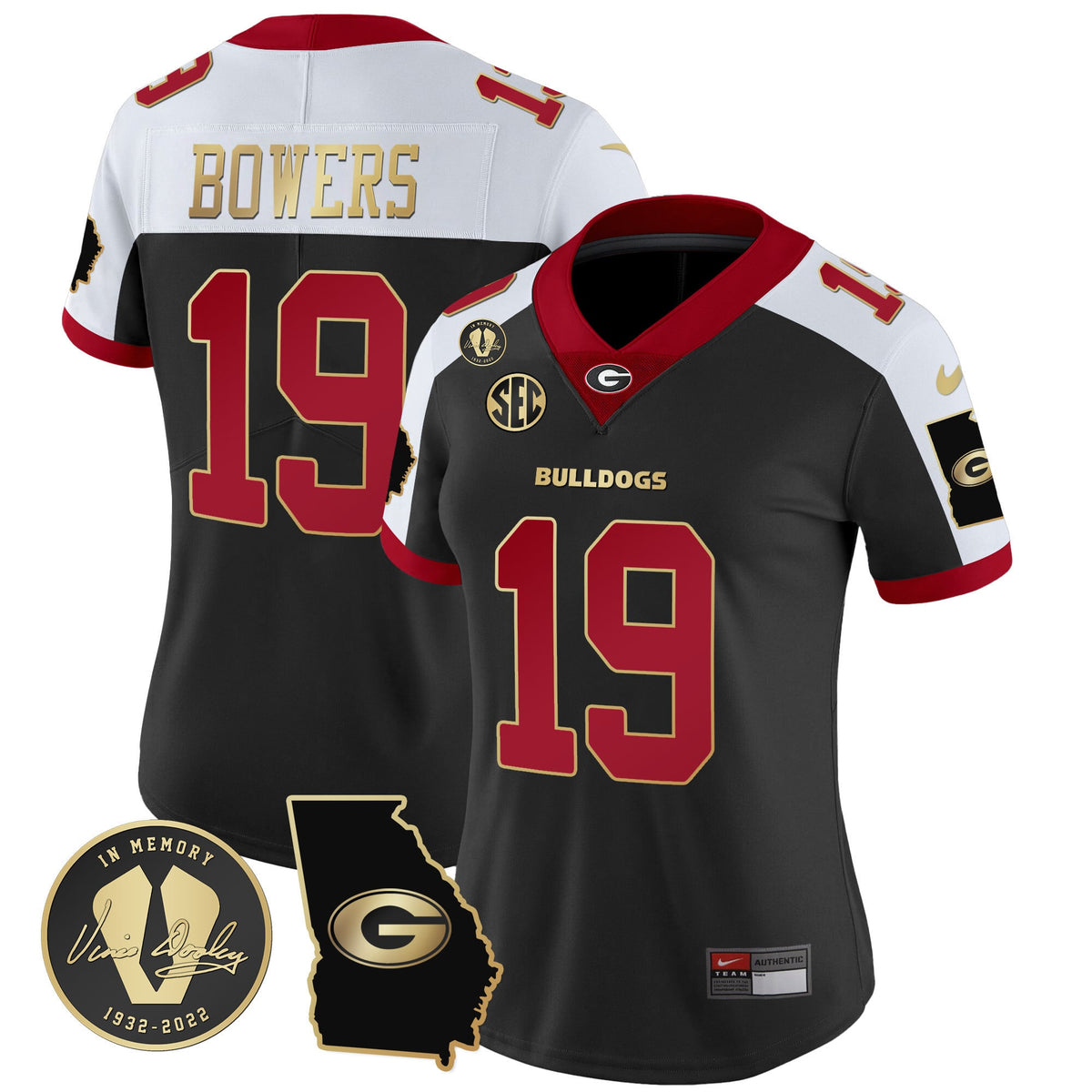 Women's Georgia Bulldogs 2023 Vapor Jersey V3 - Georgia Map - All Stitched