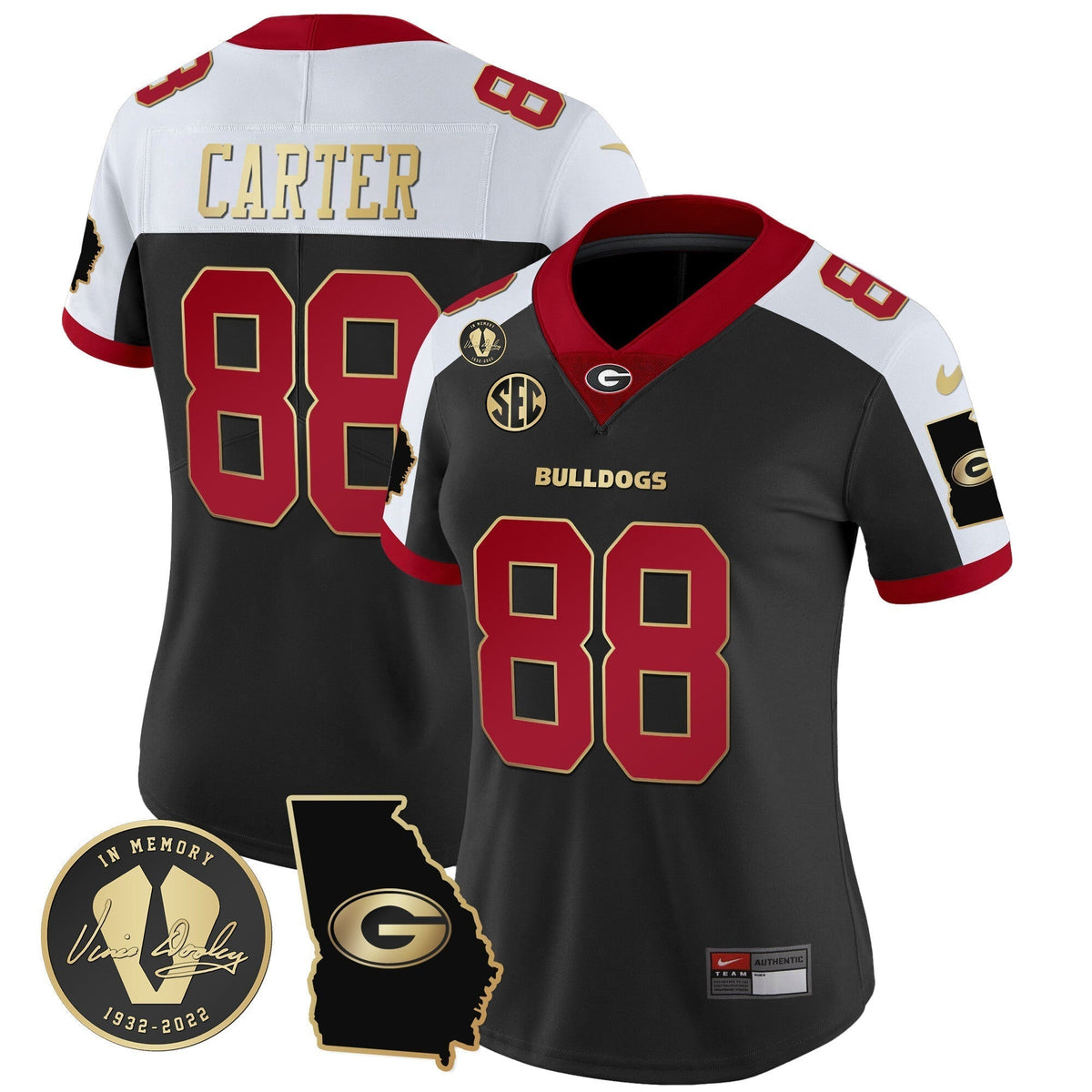 Women's Georgia Bulldogs 2023 Vapor Jersey V3 - Georgia Map - All Stitched