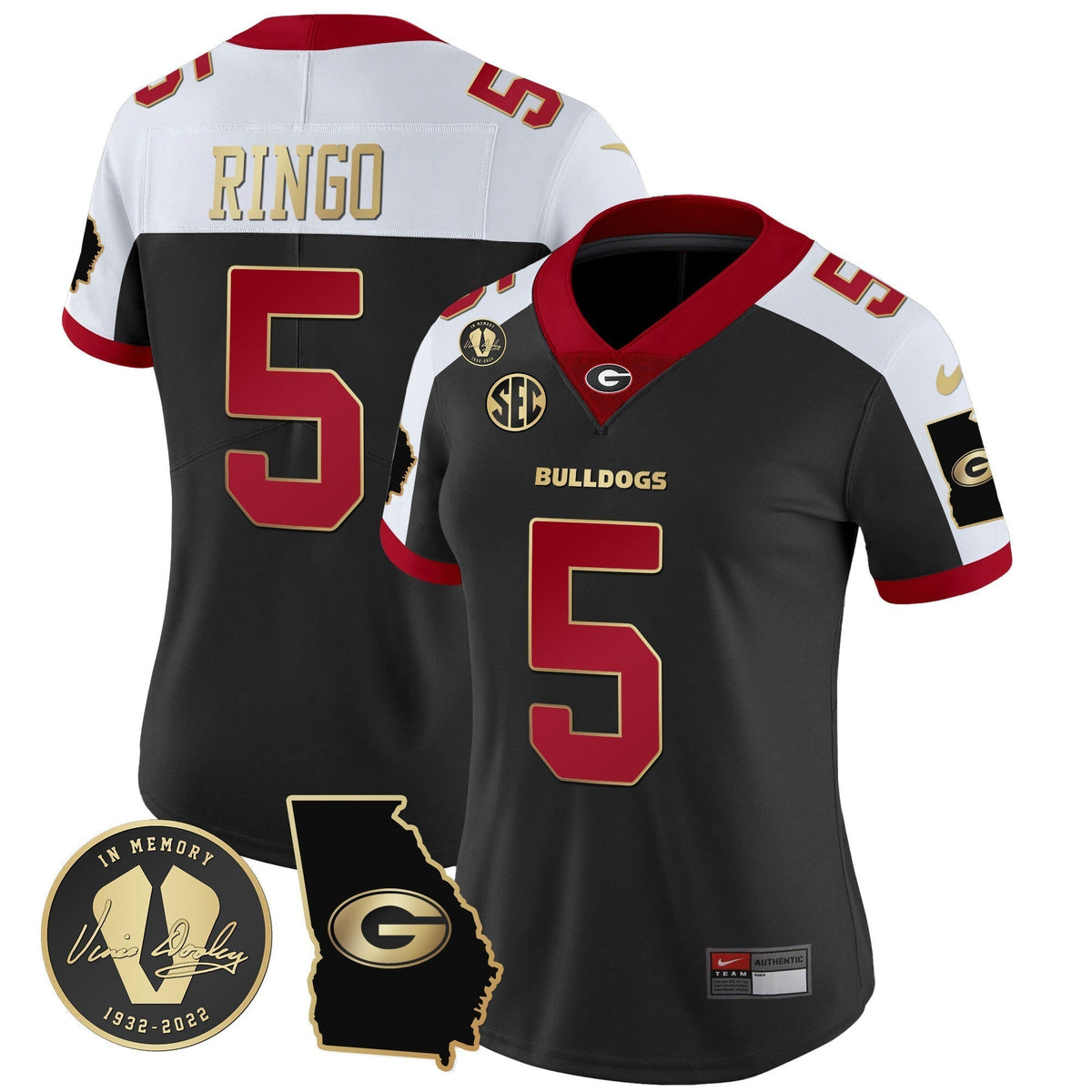 Women's Georgia Bulldogs 2023 Vapor Jersey V3 - Georgia Map - All Stitched