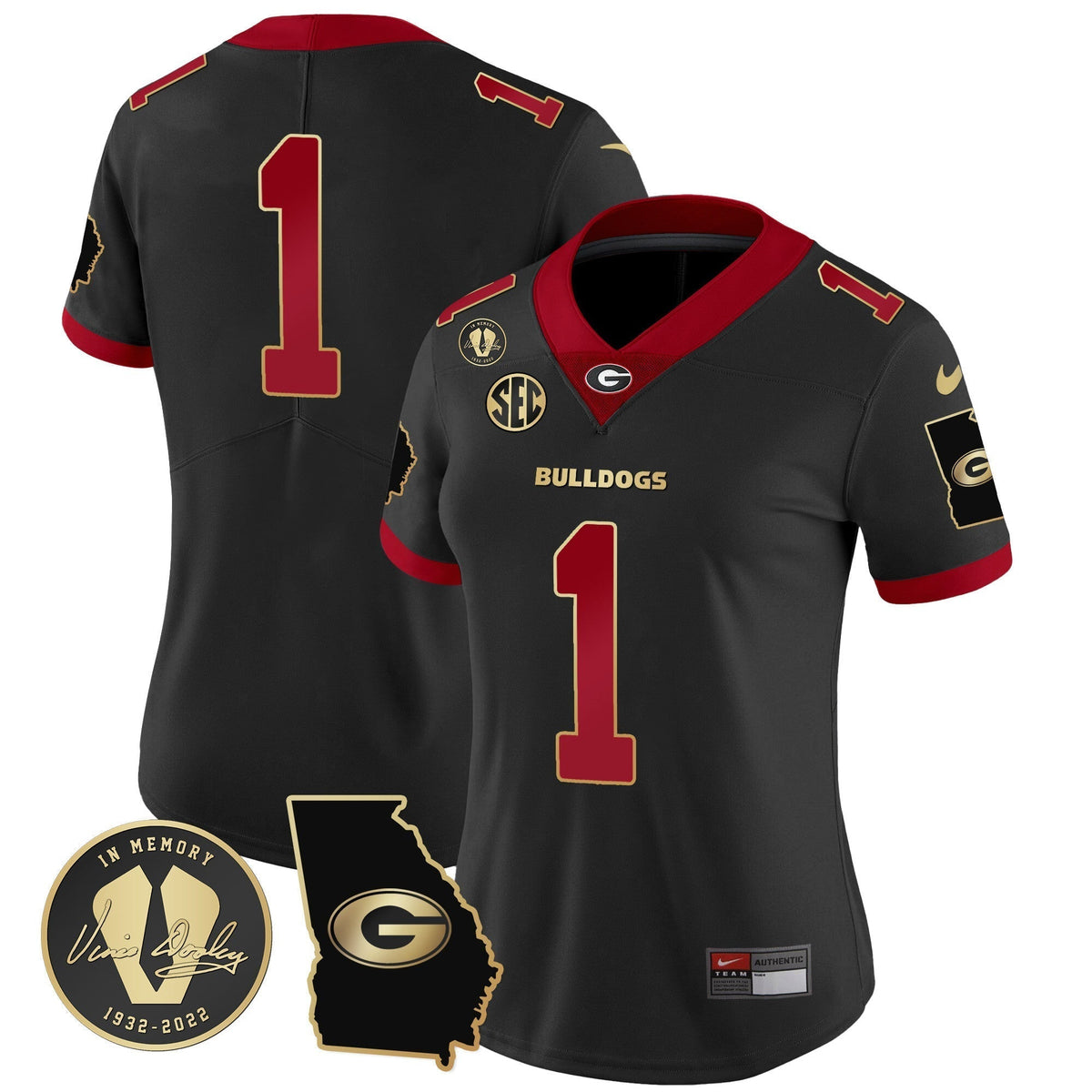 Women's Georgia Bulldogs 2023 Vapor Jersey V3 - Georgia Map - All Stitched